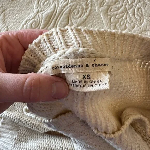 Coincidence & Chance OVERSIZED librarian boyfriend knit sweater elbow patches XS - Picture 3 of 9